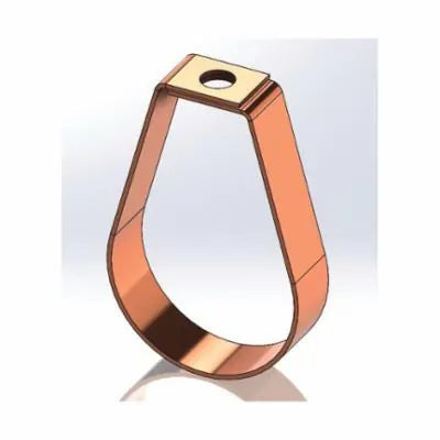 Adjustable Band Hanger Without Hardware, 1-1/2 in Pipe, 610 lb, 3/8 in Rod, Carbon Steel, Copper Plated, Domestic