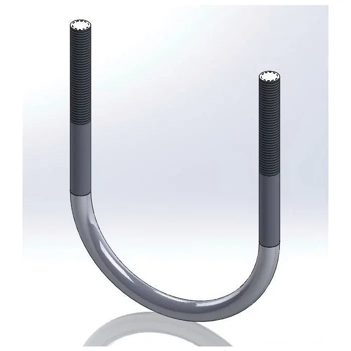 Light Duty U-Bolt, 3 in Pipe, 3/8 in Dia - Thread, Electro Galvanized, Carbon Steel