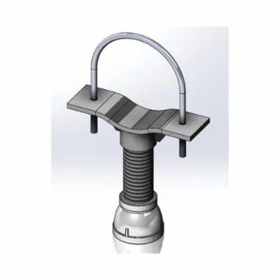 Adjustable Pipe Saddle Support, 8 in Pipe, 2-1/2 in Dia Rod, Carbon Steel, Plain, Domestic