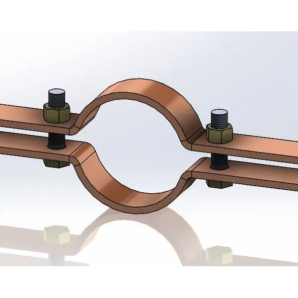 Standard Riser Clamp, 1 in Pipe, 1/4 in Bolt, 250 lb, Carbon Steel, Copper Plated, Domestic