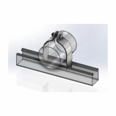 OD Tubing Assembled Strut Clamp, 3/4 in, 400 lb Load, Carbon Steel