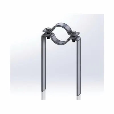 Extended Pipe Clamp, 3 in, Carbon Steel, Plain, Domestic