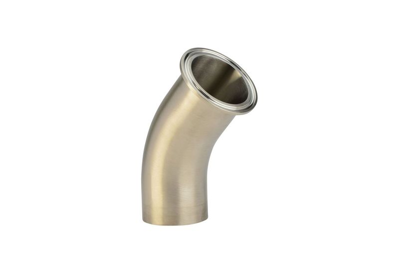 2" Clamp X Butt-Weld 45 Elbow - Polished -304 3-A Sanitary #W4L2KM-2