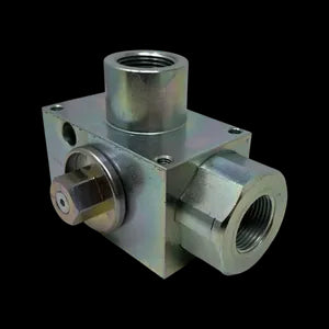 3-Way Excavator Style Ball Valve, 5075psi rated, Stainless Steel, #8 SAE 1/2" - AV3LS#8-11DV-SS