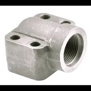 Threaded Stainless Steel Elbow, Smooth Flat Face (no O-Ring Groove), 2" SAE x 2" Code 61, no Bolts or O-Rings Included - W165-32-32-SS