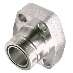 Male ORFS Threaded Flange with O-Ring Groove, Stainless Steel, 3/4" ORFS x 3/4" Code 62, includes Flange, Bolts, O-Rings - W604-12-12U-SS