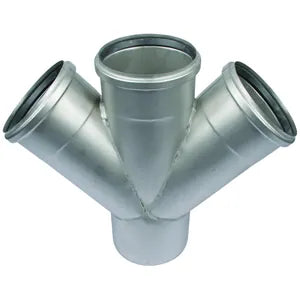 Blucher® 836.125.125 S DW-45-316, DW5X5-45-316 Double Wye With EPDM Sealing Ring, 5 in Nominal, Push-Fit Socket End Style, 316/316L Stainless Steel, Import