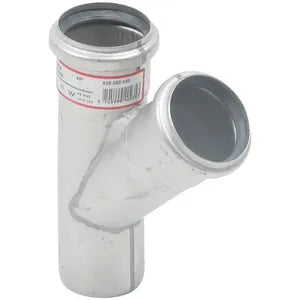 Blucher® 838.050.050 S W-45-316, W2X2-45-316 Wye With EPDM Sealing Ring, 2 in Nominal, Push-Fit Socket End Style, 316/316L Stainless Steel, Import