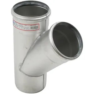 Blucher® 838.110.110 S, W4X4-45-316 Type 838 Oblique 45 deg Branch, 110 mm Nominal, Push-Fit End Style, 316/316L Stainless Steel