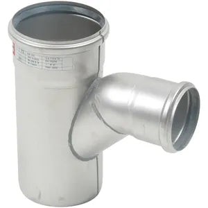 Blucher® 839.075.110 AS WB-90-316, WB-4X3-90-316 Combination Wye/Bend With EPDM Sealing Ring, 4 x 3 in Nominal, Push-Fit Socket End Style, 316/316L Stainless Steel, Import