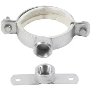 Blucher® 895.012.075 GS PH Series, PH2-3-BSP 2-Piece Pipe Hanger With EPDM Rubber, 1/2 in Pipe/Tube, Stainless Steel, Pickling/Passivation, Import