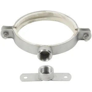Blucher® 895.012.110 GS PH Series, PH2-4-BSP 2-Piece Pipe Hanger With EPDM Rubber, 1/2 in Pipe/Tube, Stainless Steel, Pickling/Passivation, Import
