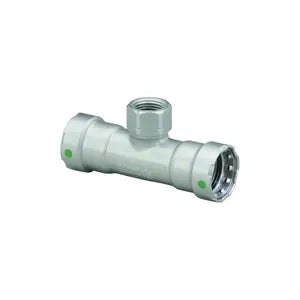 MegaPress® 25480 Pipe Tee, 3/4 in, Press x Press x FNPT, Carbon Steel, Import - (Only sold in box quantities of 5)