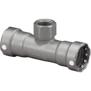 MegaPress® 84580 Model 5917.2 Tee, 1-1/2 x 1-1/2 x 1/2 in Nominal, Press x Press x FNPT End Style, Carbon Steel, Import