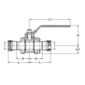 MegaPress® 86660 4175.8XL 3-Piece Ball Valve-1