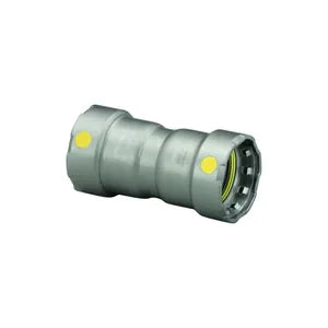 MegaPress® 25021 Pipe Coupling With Stop, 1-1/2 in Nominal, Press End Style, Carbon Steel, Import