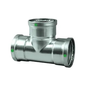 ProPress® 80790 Pipe Tee, 4 x 4 x 2 in, Press, 316 Stainless Steel, Import