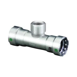 MegaPress® 90180 Tee, 3/4 x 3/4 x 1/2 in, Press x Press x FNPT, 316 Stainless Steel, Import - (Only sold in box quantities of 5)