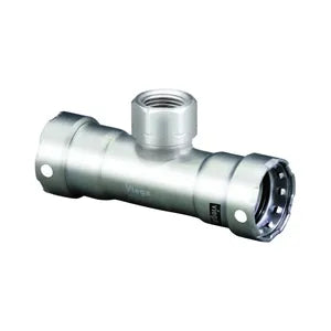 MegaPress® 95185 Tee, 3/4 in, Press x Press x FNPT, 304 Stainless Steel, Import - (Only sold in box quantities of 5)