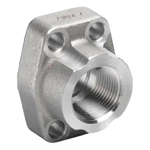 NPTF Threaded Flange, Smooth Flat Face (no O-Ring Groove), Carbon Steel, 1-1/4" NPTF x 1-1/4" Code 61, no Bolts or O-Rings Included - W104-20-20