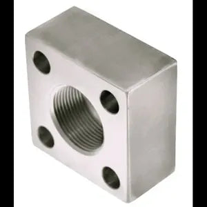 Square Threaded Flange, Carbon Steel, Straight, 1" NPTF Side 1, Square Flange Side 2 - W75-16
