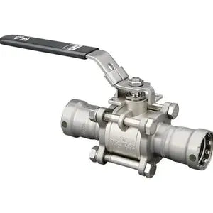 MegaPress® 28503 Model 4875.8 3-Piece Ball Valve, 1-1/4 in Nominal, Press End Style, 316 stainless steel Body, Full Port, EPDM/PTFE Softgoods, Import