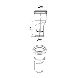 Blucher® ESIA-1-1/2x2-316 Pipe Eccentric Reducer, 40 x 50 mm Nominal, Stainless Steel