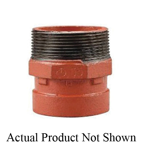 SHURJOINT® SJ551515MP Model 55 Nipple Adapter, 1-1/2 in Nominal, MNPT x Groove End Style, Ductile Iron, Painted, Import