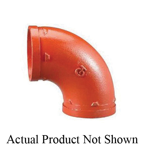 SHURJOINT?® SJT71103P Model 7110 Regular Radius Elbow, 3 in Nominal, Grooved End Style, Ductile Iron, Painted