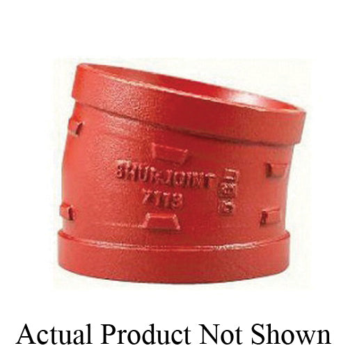 SHURJOINT® SJ711315P Model 7113 Elbow, 1-1/2 in Nominal, Grooved End Style, Ductile Iron, Painted, Import