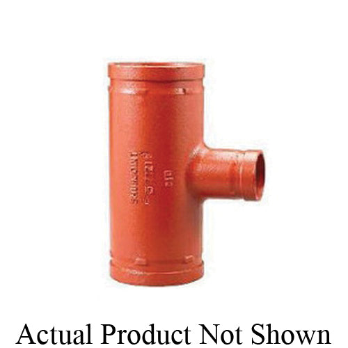 SHURJOINT® SJ7121128P Reducing Tee, 12 x 8 x 12 in, Grooved, Ductile Iron, Painted, Import