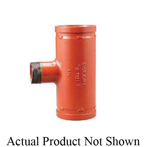 SHURJOINT® SJ7121M251P Reducing Tee, 2-1/2 x 1 x 2-1/2 in, Grooved x MNPT x Grooved, Ductile Iron, Painted, Import