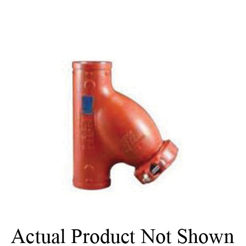 SHURJOINT® SJ72614PE Model 726 Wye Strainer With 304 Stainless Steel Screen, 14 in Nominal, Grooved Connection, Orange/Red, Import