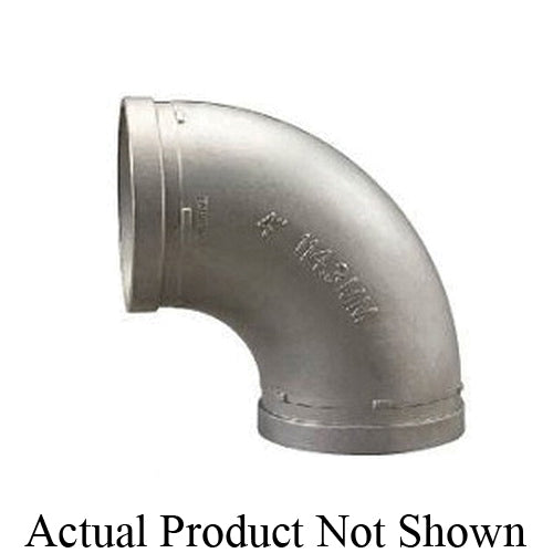 SHURJOINT® SJSS1034 90 deg Elbow, 3 in, Grooved, 304 Stainless Steel, Import