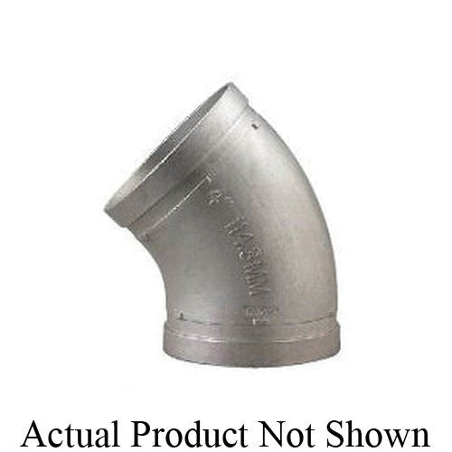 SHURJOINT® SJSS111256 45 deg Elbow, 1-1/4 in, Grooved, 316 Stainless Steel, Import