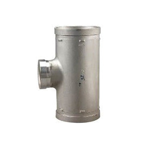 SHURJOINT® SJSS21844 Reducing Tee, 8 x 4 x 8 in, Grooved, 304 Stainless Steel, Import