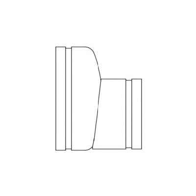 SHURJOINT® SJSS512524W Eccentric Reducing Tee, 2-1/2 x 2 in, Grooved, Wrought 304 Stainless Steel, Import